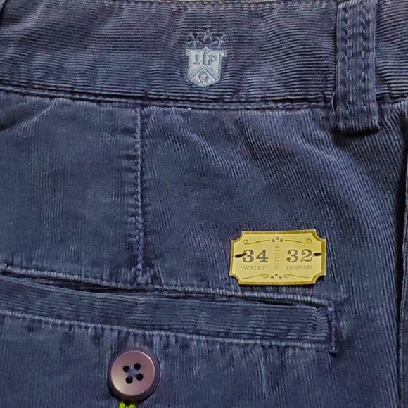 NWT Vintage 32-33x 32 Indigo Palms Chino Corduroy Blue Relaxed Fit Pants - Picture 5 of 13